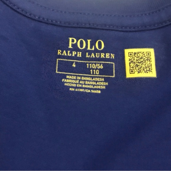 New Polo Ralph Lauren Top Sapphire Blue 100% Cotton size 4 made in Bangladesh - Picture 6 of 16
